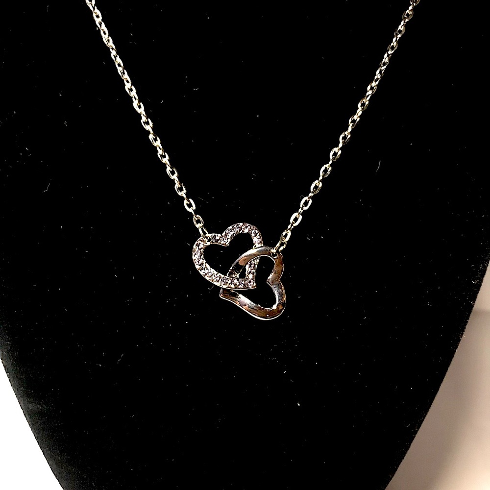 Silver Intertwined Heart Necklace